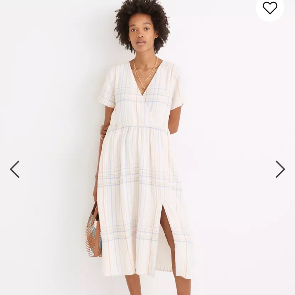 NWT Madewell Linen-Blend Clara Midi Dress